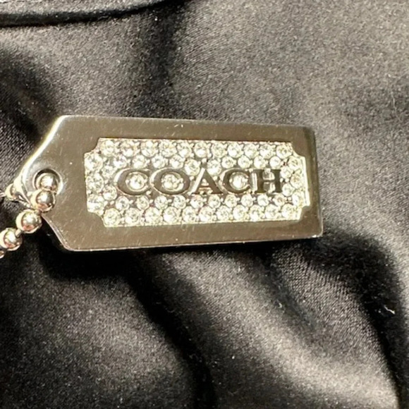 🧚🏻HOST PICK🧚🏻 Coach Black Satin Wristlet with Swarovski Hangtag EUC - Picture 9 of 13